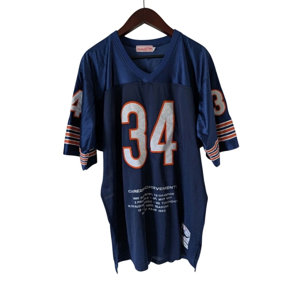Mitchell & Ness Walter Payton Career Achievements Bears Jersey Sz 54